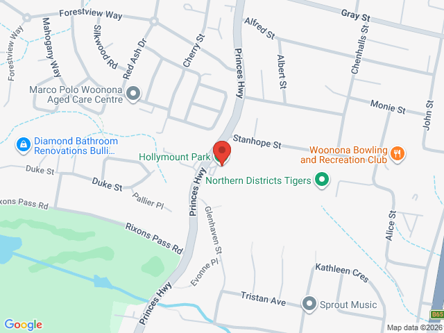 Map showing event location